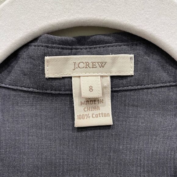 J.Crew Women’s Dark Charcoal Gray Button Up Blouse - Size: 8 - Picture 3 of 10